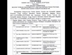 Delapan Pejabat Melaju di Seleksi Sekda Magetan