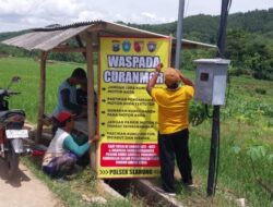 Waspada Curanmor Polsek Slahung Pasang Banner Himbauan Di Titik Rawan