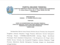 Daftar 4 Kandidat Sekda Ponorogo