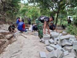 TMMD 129 Bangun Akses Jalan Depan Vihara Vimalakirti, Perkuat Kerukunan Warga