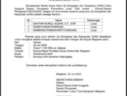 Seleksi Terbuka Pengawas Perumda LAWU Magetan Tiga Nama Lolos, Tongkat Estafet Pengawasan Milik Rakyat Kini Di Tangan Yang Tepat