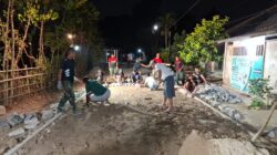 Siang Malam Bahu Membahu, TNI dan Warga Kebut Pembangunan Paving Jalan TMMD 129