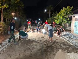 Siang Malam Bahu Membahu, TNI dan Warga Kebut Pembangunan Paving Jalan TMMD 129