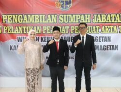 BPN Magetan Gelar Pengambilan Sumpah Jabatan dan Pelantikan PPAT Wilayah Kerja Kabupaten Magetan