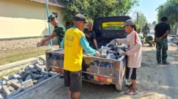 Tiga Kakek Bulu Lor Buktikan Semangat Gotong Royong Bantu Bangun Paving TMMD 129