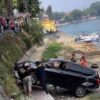 Salah Injak Pedal Gas, Calya Terperosok di Sisi Telaga Sarangan
