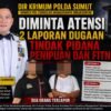 Dir Res Krimum Polda Sumut Kombes Pol Cornelius Mangarahon Simanjuntak Diminta Atensi 2 Laporan Dugaan Tindak Pidana Penipuan dan Fitnah