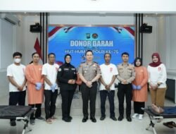 Sambut Hari Jadi Humas Polri ke-75, Polres Ponorogo dan Insan Media Gelar Aksi Donor Darah